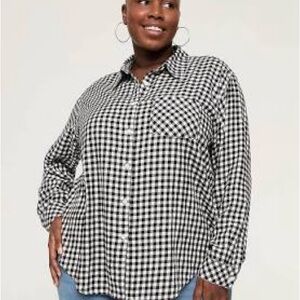 Lane Bryant Gingham Button Down Shirt